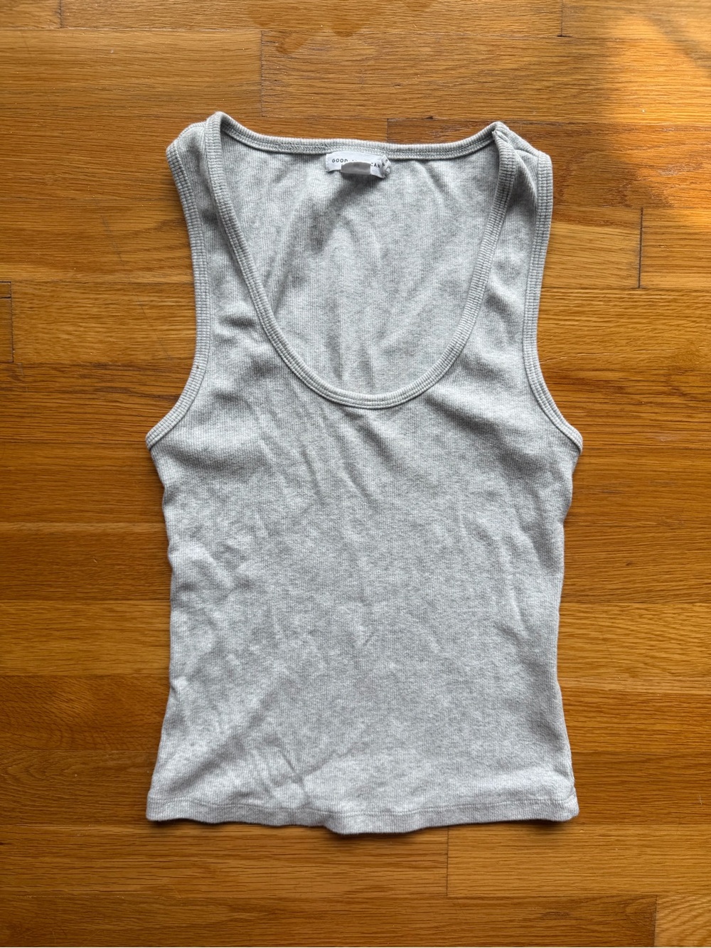 Good American Gray Scoop Neck Tank Top - Size Medium